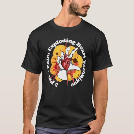 5-puntenpalmexploderende harttechniek t-shirt (Voorkant)