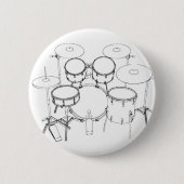 5-puntentrommelkit: zwart-wittekening: ronde button 5,7 cm (Voorkant)