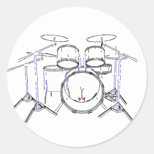 5-puntsdrumkit: markeringstekening: ronde sticker (Voorkant)