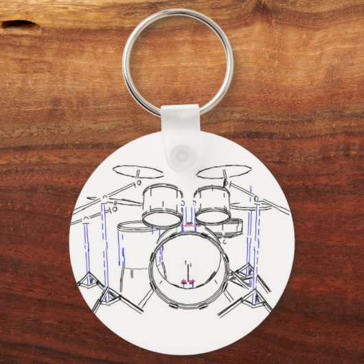 5-puntsdrumkit: markeringstekening: sleutelhanger (Voorkant)