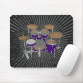 5-puntsdrumkit - Violet Finish - Black Mousepad Muismat (Met muis)