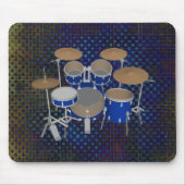 5-puntsdrumset - blauwe afwerking - Mousepad Muismat (Voorkant)