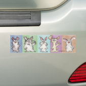 5 Rainbow Rabbits Bumpersticker (Op auto)