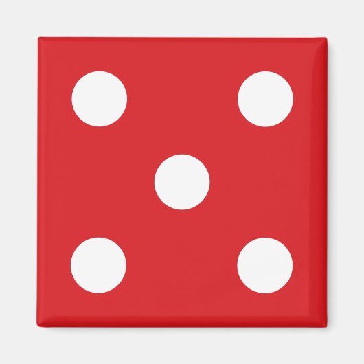 5 Red Dice Magnet (Voorkant)