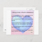 5 regels van een gelukkig huwelijk briefkaart (Voorkant / Achterkant)