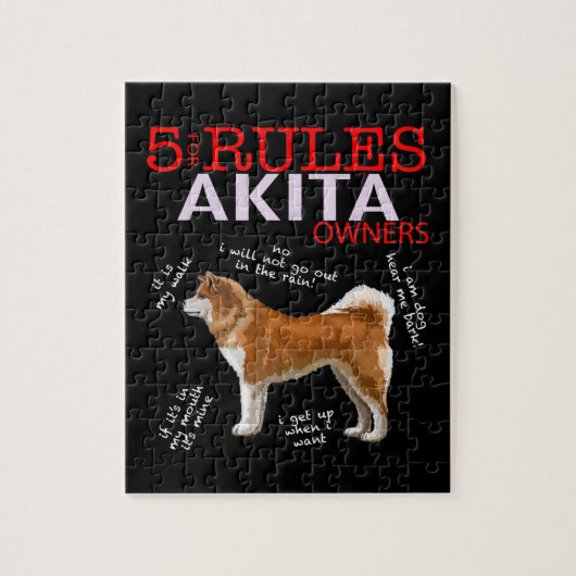 5 Regels voor Akita-eigenaars Legpuzzel (Verticaal)
