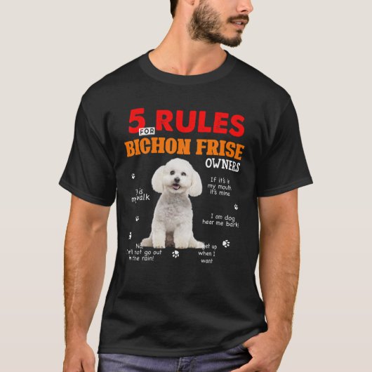 5 Regels voor bichon-reders T-shirt (Voorkant)