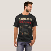 5 Regels Voor Dobermans  Doberman Hond T-shirt (Voorkant volledig)