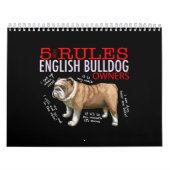 5 Regels voor Engelse bulledog Oowner Bulldog Dad Kalender (Hoes)