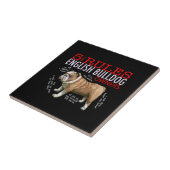 5 Regels voor Engelse bulledog Oowner Bulldog Dad  Tegeltje (Zijkant)