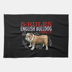 5 Regels voor Engelse bulledog Oowner Bulldog Dad  Theedoek