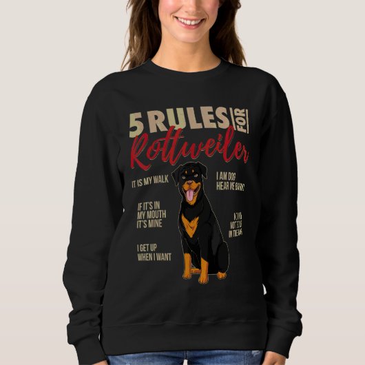 5 Regels voor Rottweiler Dog Trui (Voorkant)