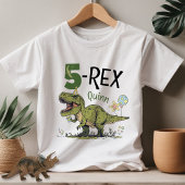 5-Rex Schattigee Dinosaurus Thema 5e Verjaardag Pa Kinder Shirts