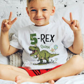 5-Rex Schattigee Dinosaurus Thema 5e Verjaardag Pa Kinder Shirts