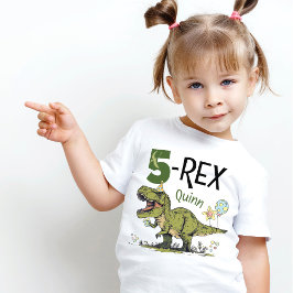 5-Rex Schattigee Dinosaurus Thema 5e Verjaardag Pa Kinder Shirts