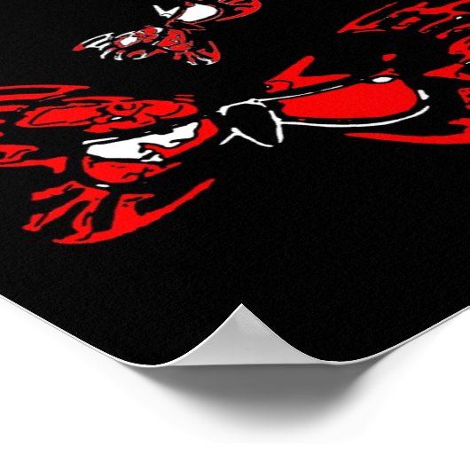 5 rode botervliegen poster (Hoek)