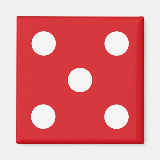 5 Rode Dobbelstenen Magneet (Voorkant)