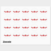 5 rode sterren Deluxe Ronde Sticker (Vel)