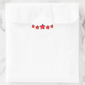 5 rode sterren Deluxe Ronde Sticker (Tas)