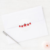 5 rode sterren Deluxe Ronde Sticker (Envelop)