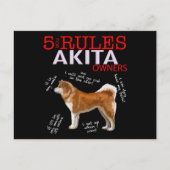 5 Rules for Akita Owners tee Uitnodiging Briefkaart (Voorkant)
