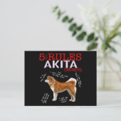 5 Rules for Akita Owners tee Uitnodiging Briefkaart (Staand voorkant)