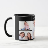 5 secties Custom Foto Eenvoudig Elegant Zwart Lijs Mok (Links)