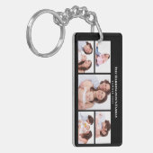 5 secties Custom Foto Eenvoudig Elegant Zwart Lijs Sleutelhanger (Voorkant Links)