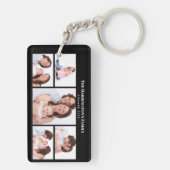 5 secties Custom Foto Eenvoudig Elegant Zwart Lijs Sleutelhanger (achterkant)