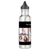 5 secties Custom Foto Eenvoudig Elegant Zwart Lijs Waterfles (Links)