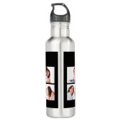 5 secties Custom Foto Eenvoudig Elegant Zwart Lijs Waterfles (Achterkant)