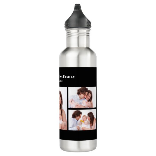 5 secties Custom Foto Eenvoudig Elegant Zwart Lijs Waterfles (Rechts)