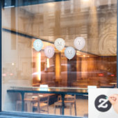 5  Sepia Pinks & Grays Aangepaste ballonnen Raamsticker (Cafe Raam)