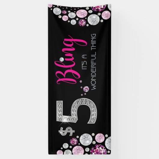$5 Sieraden banner- Bling Spandoek (Verticaal)