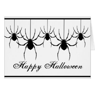 5 Silhouet Spinnen Hangen Halloween Kaart