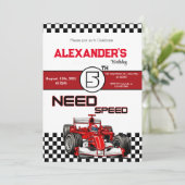 5 Snelheidsrode raceauto nodig Kaart (Staand voorkant)