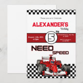 5 Snelheidsrode raceauto nodig Kaart (Voorkant / Achterkant)