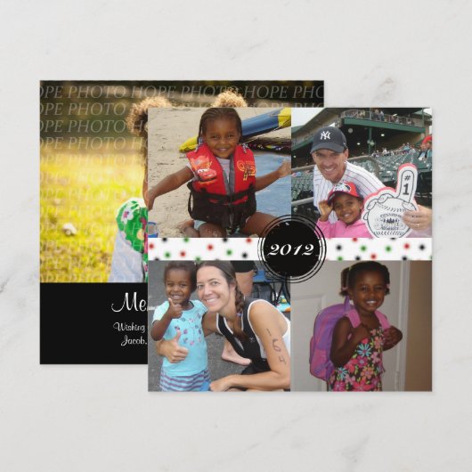 5 Snowflake-kerstkaart met fotoplein Feestdagenkaart (Voorkant / Achterkant)