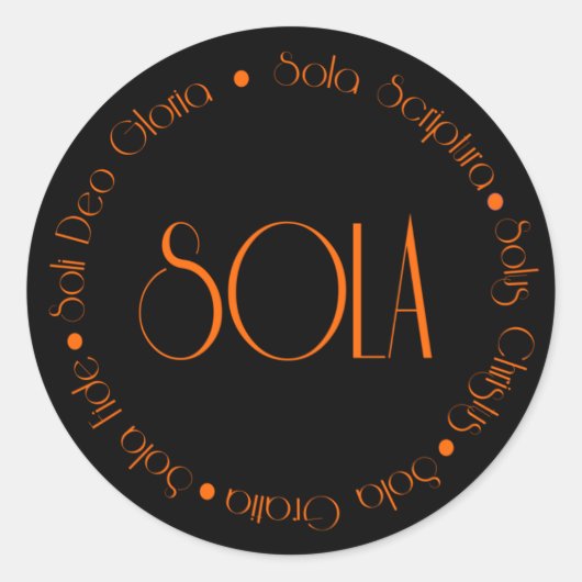 5 Solas Ronde Sticker (Voorkant)