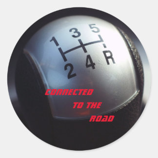 5 Speed Gear Shift knop foto Ronde Sticker