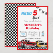 5 Speed rode raceauto nodig Kaart (Voorkant / Achterkant)