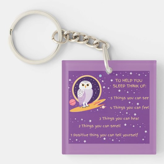 5 stappen Mindfulness Acryl Sleutelhanger (Voorkant)