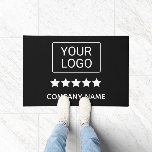 5 Star Business Logo Minimal Professional Black Deurmat (Binnen)