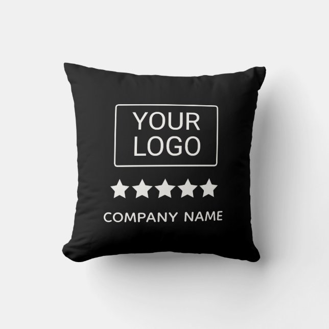 5 Star Business Logo Minimal Professional Black Kussen (Voorkant)