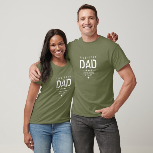 5 STAR DAD Moderne Cool Custom Text Vaderdag T- T-shirt (Unisex)