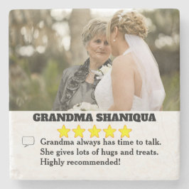5 Star Grandma Review met foto Stenen Onderzetter