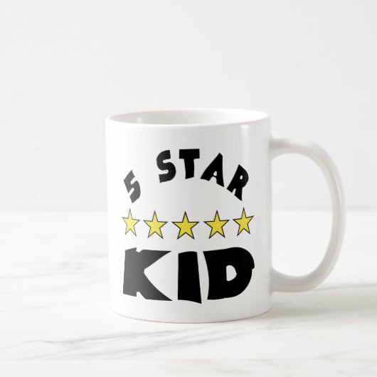 5 Star Kid Zwarte Letters Koffiemok (Rechts)