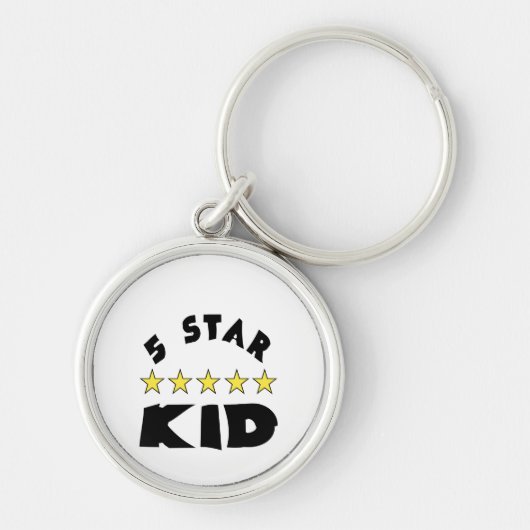5 Star Kid Zwarte Letters Sleutelhanger (Voorkant)