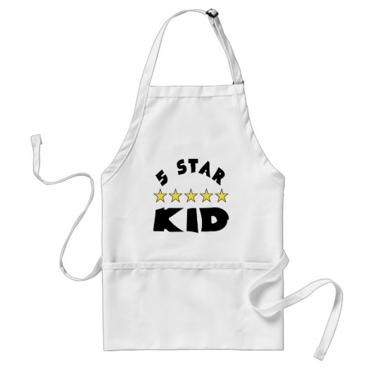 5 Star Kid Zwarte Letters Standaard Schort (Voorkant)