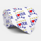 5 Star Liefhebber (Blauw) Stropdas (Opgerold)